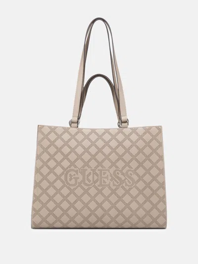 Guess Factory Forber Perforated Logo Carryall In Gray