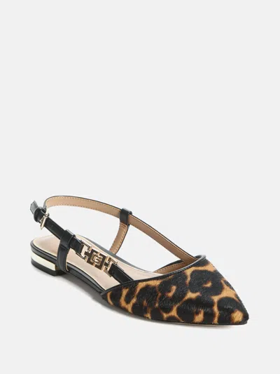 Guess Factory Franiely Leopard Flats In Multi