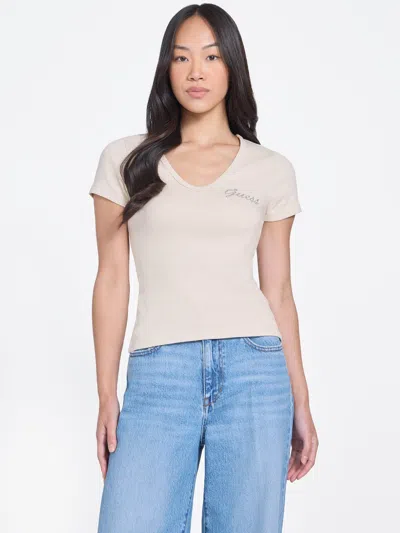 Guess Factory Frankie Heather V-neck Top In Multi