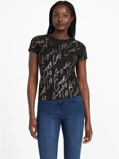 Guess Factory Franni Crewneck Tee In Black