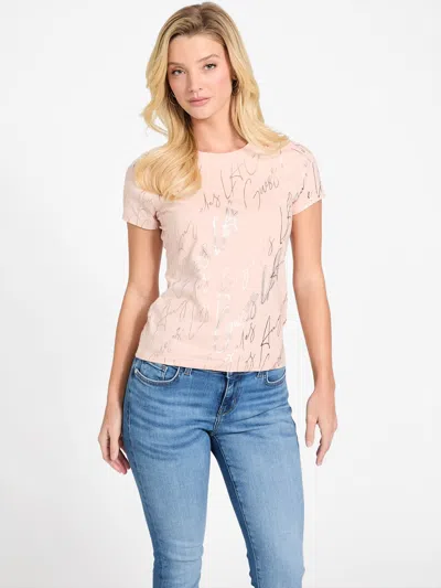Guess Factory Franni Crewneck Tee In Pink