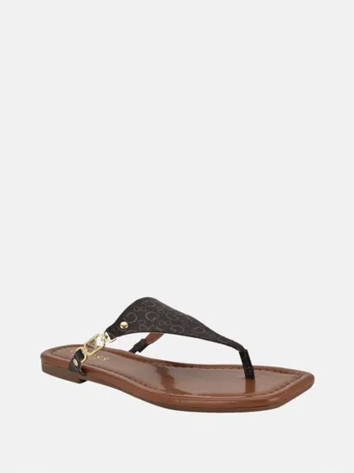 Guess Factory Fremia Square Toe Sandals In Brown