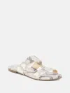 Guess Factory Frinn Double Band Slide Sandals In Gray