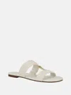 Guess Factory Frinn Double Band Slide Sandals In White