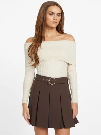 Guess Factory Garcia Off-shoulder Sweater In Neutral