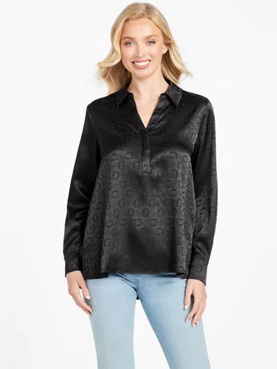 Guess Factory Garinda Logo Shirt In Black