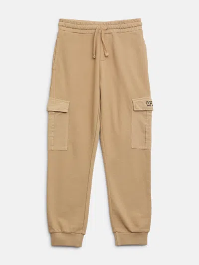 Guess Factory Kids' Garment Dye Cargo Pants (7-16) In Brown