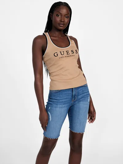 Guess Factory Gemi Logo Tank In Beige