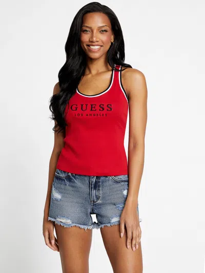 Guess Factory Gemi Logo Tank In Red