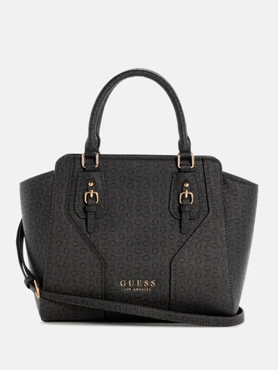 Guess Factory Gemma Logo Satchel In Black
