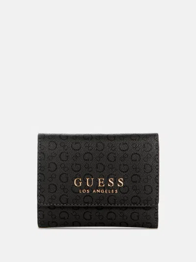 Guess Factory Gemma Logo Trifold Wallet In Black