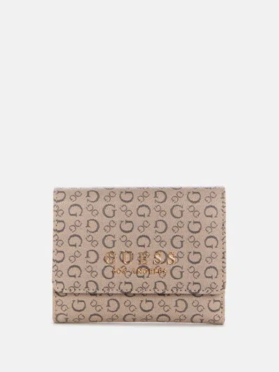 Guess Factory Gemma Logo Trifold Wallet In Brown