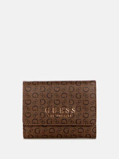 Guess Factory Gemma Logo Trifold Wallet In Brown