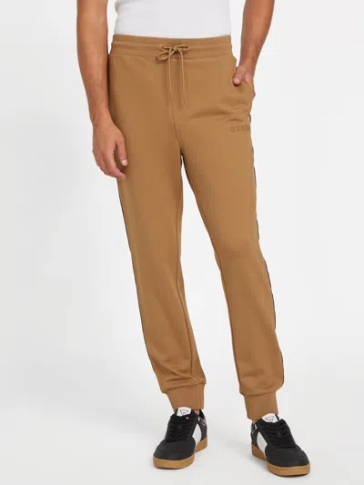Guess Factory Genaro Logo-tape Joggers In Brown