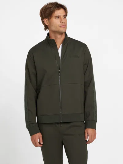 Guess Factory Genaro Logo-tape Zip Jacket In Green