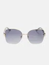 Guess Factory Geometric Semi-rimless Metal Sunglasses In Black