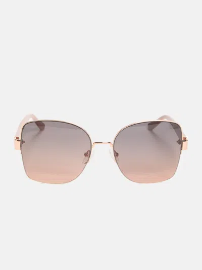 Guess Factory Geometric Semi-rimless Metal Sunglasses In Multi