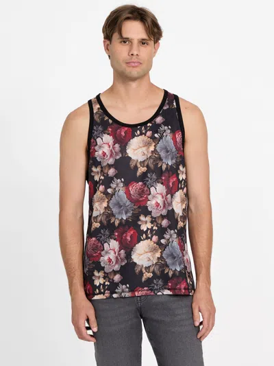 Guess Factory Gerold Floral Tank In Black
