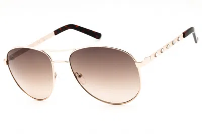 Guess Factory Gf0408 Aviator Gradient Lens Sunglasses In Gold