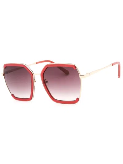 Guess Factory Gf0418 Rectangular Mini Sunglasses For Women In Orange