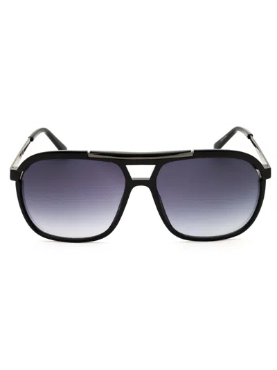 Guess Factory Gf5002 Sunglasses In Shiny Black  / Gradient Smoke