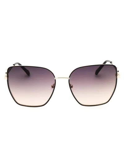 Guess Factory Gf6183 Sunglasses In Gold / Gradient Smoke