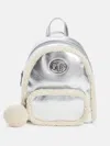 Guess Factory Gina Sherpa Backpack In Silver