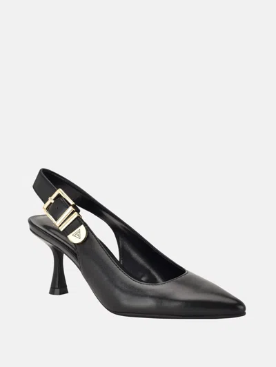 Guess Factory Ginnyy Sling Back Dress Heels In Black