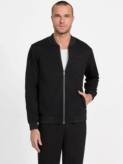 Guess Factory Giovanni Mock-neck Flight Jacket In Black