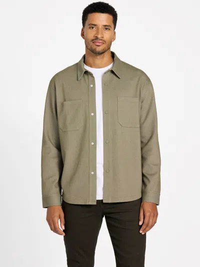 Guess Factory Giovanni Textured-knit Pocket Shirt In Green