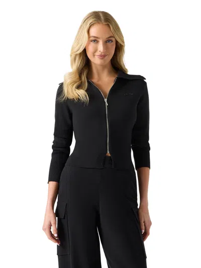 Guess Factory Glinda Full Zip Sweater In Black