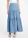 Guess Factory Gloria Denim Maxi Skirt In Blue