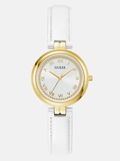 Guess Factory Gold-tone Analog Leather Watch