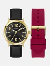 Guess Factory Gold-tone And Black Analog Watch Box Set