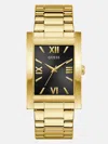 Guess Factory Gold-tone And Black Square Analog Watch In Gold