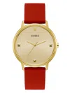 Guess Factory Gold-tone And Red Analog Watch In Gold