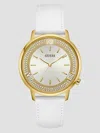 Guess Factory Gold-tone And White Analog Watch In Multi