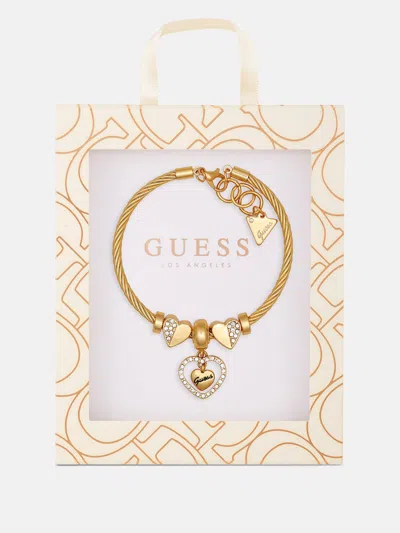Guess Factory Gold-tone Heart Charm Bracelet Gift Box