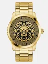 Guess Factory Gold-tone Lion Analog Watch In Gold