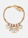 Guess Factory Gold-tone Lock Charm Bracelet In Gold