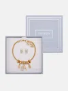 Guess Factory Gold-tone Lock Charm Bracelet And Earrings Box Set In Gold