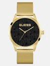 Guess Factory Gold-tone Logo Dial Analog Watch In Gold