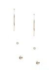 Guess Factory Gold-tone Logo Hoop And Stud Earrings Set In Multi