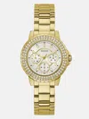 Guess Factory Gold-tone Multifunction Watch In Gold