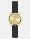 Guess Factory Gold-tone Silicon Analog Watch In Black
