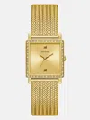 Guess Factory Gold-tone Square Analog Watch In Gold