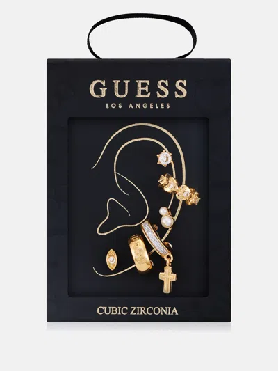 Guess Factory Gold-tone Stud And Huggie Hoop Earrings Box Set - 6 Pairs