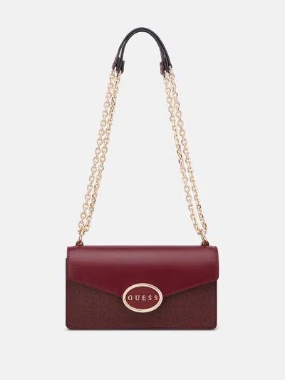 Guess Factory Gracia Convertible Bag In Burgundy