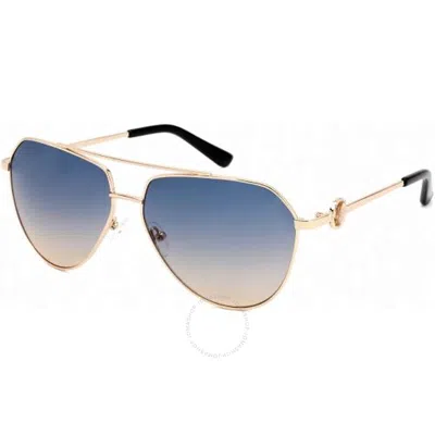 Guess Factory Gradient Blue Pilot Ladies Sunglasses Gf6140 32w 62