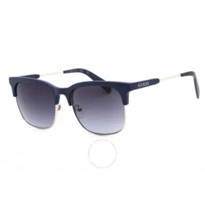 Guess Factory Gradient Blue Rectangular Men's Sunglasses Gf0225 91w 54 In Gray